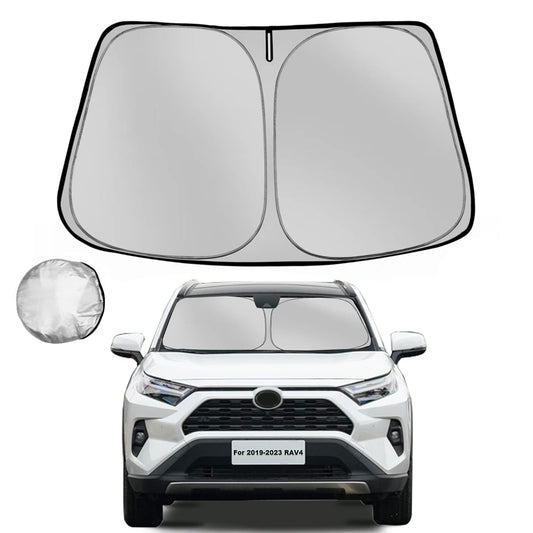 Fonowka Windshield Sun Shade for Toyota RAV4 2019-2025 RAV-4 SUV Foldable Sun Sunshade for Car Front Window Blocks UV Rays and Heat Automotive Interior Protector Custom Fit Accessories