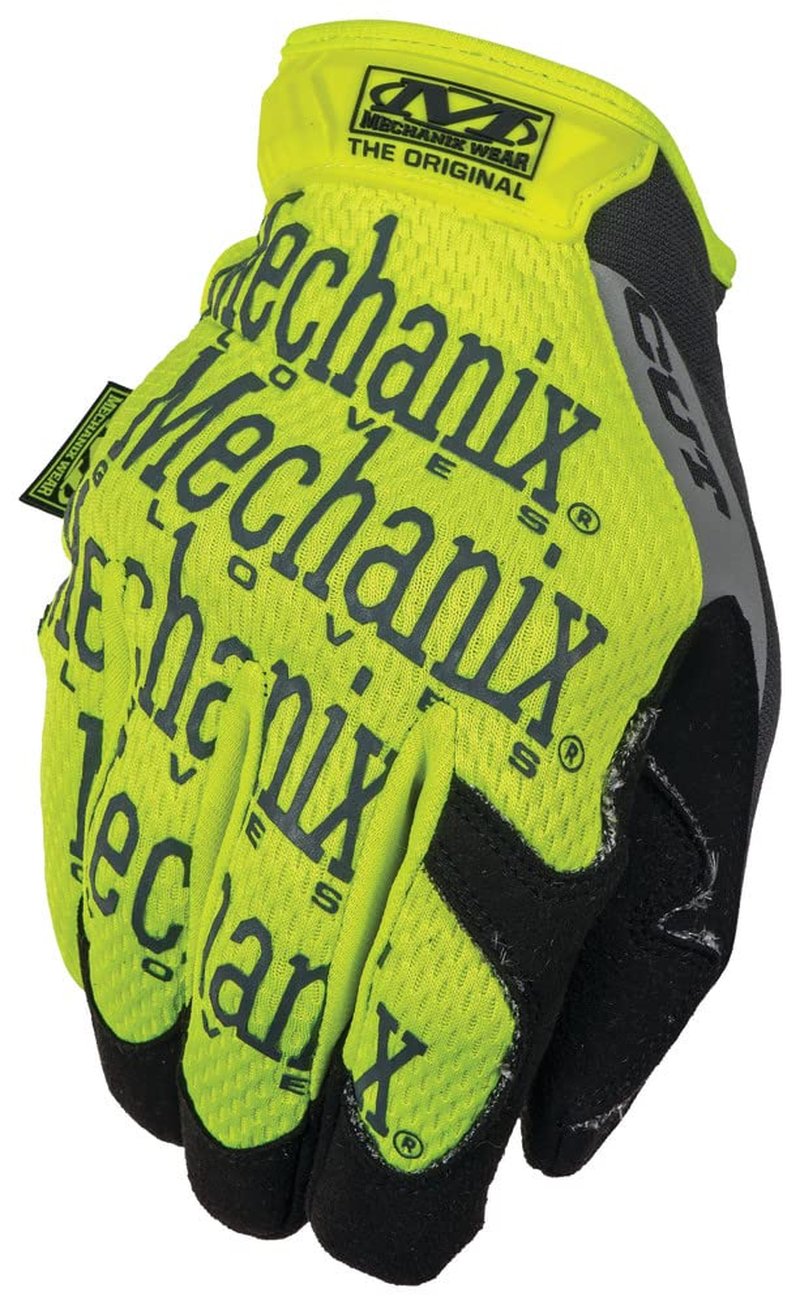 Mechanix Wear Original Hi-Viz D5 Cut Resistant Gloves - For Construction - Breathable Work Gloves - Touchscreen Compatible - Synthetic Leather - Fluorescent Yellow - XX-Large
