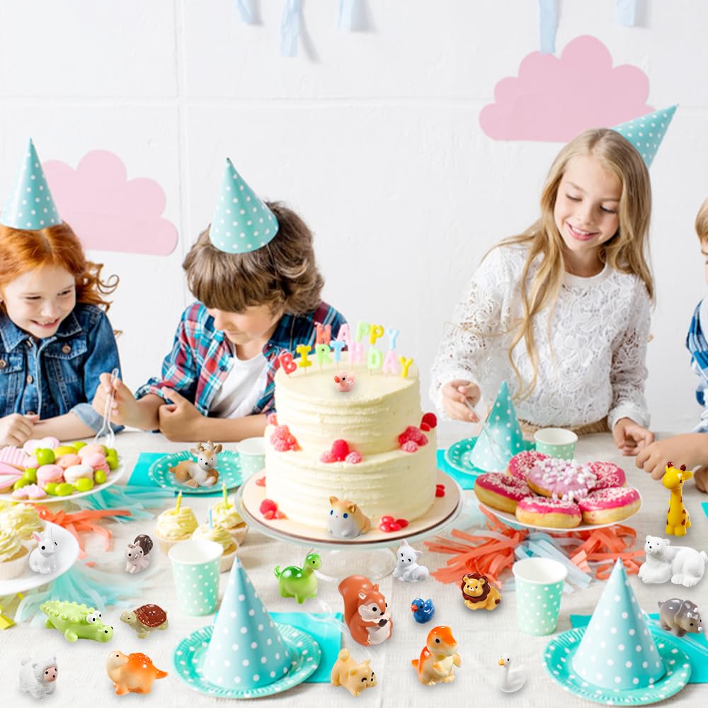 DIYDEC 40pcs Mini Resin Animal 40 Styles Tiny Resin Animals Miniature Little Small Animal Figures Bulk for Micro Fairy Garden Landscape Accessories Dollhouse Hide Crafts Decor Aquarium Toys