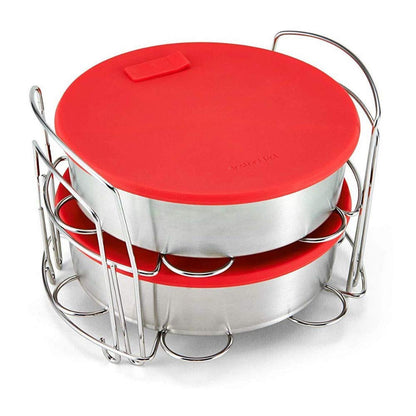 Instant Pot Official 8-Piece Cook/Bake Set, Versatile and Durable, Compatible with 6-Quart and 8-Quart Cookers, Red, Excellent for Cooking, Baking, Storing, and Reheating, BPA-Free and Heat Resistant