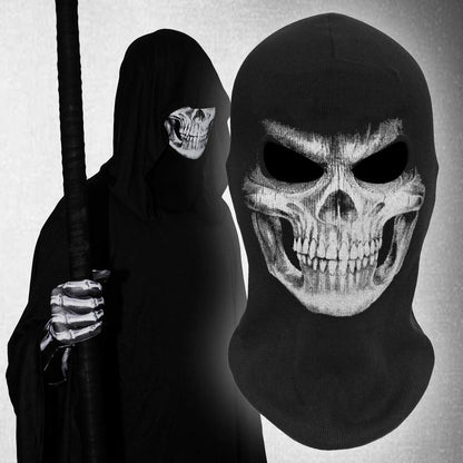 MELOP Skeleton Skull Ghost Halloween Balaclava Face Mask for Cosplay Costume Cycling Outdoor Sport Winter Warmer With Skeleton Pattern Gloves