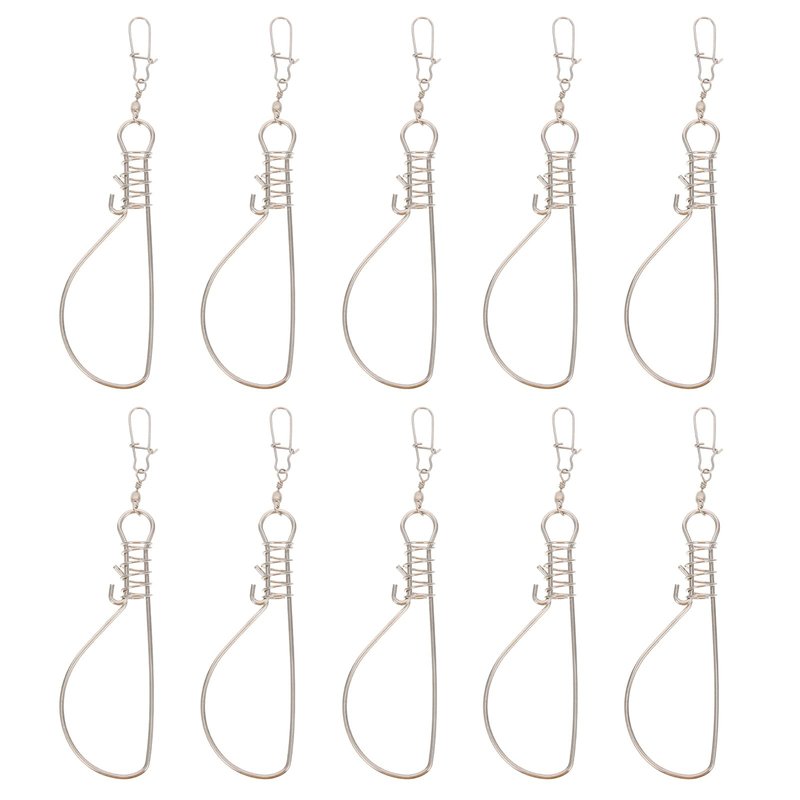 BESPORTBLE 10Pcs Fishing Stringer: Fish Lock Knot, Stainless Steel Fish Stringer Clip, Heavy Duty Wire Rope Lock Cable for Outdoor Fishing