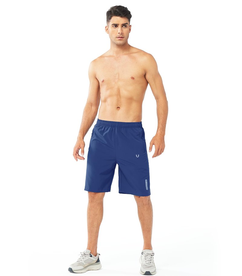 NORTHYARD Men's Athletic Running Shorts Gym Workout 7"/9"/5" Quick Dry Lightweight Sports Basketball Tennis 3 Zipper Pockets ROYALBLUE-9inch L
