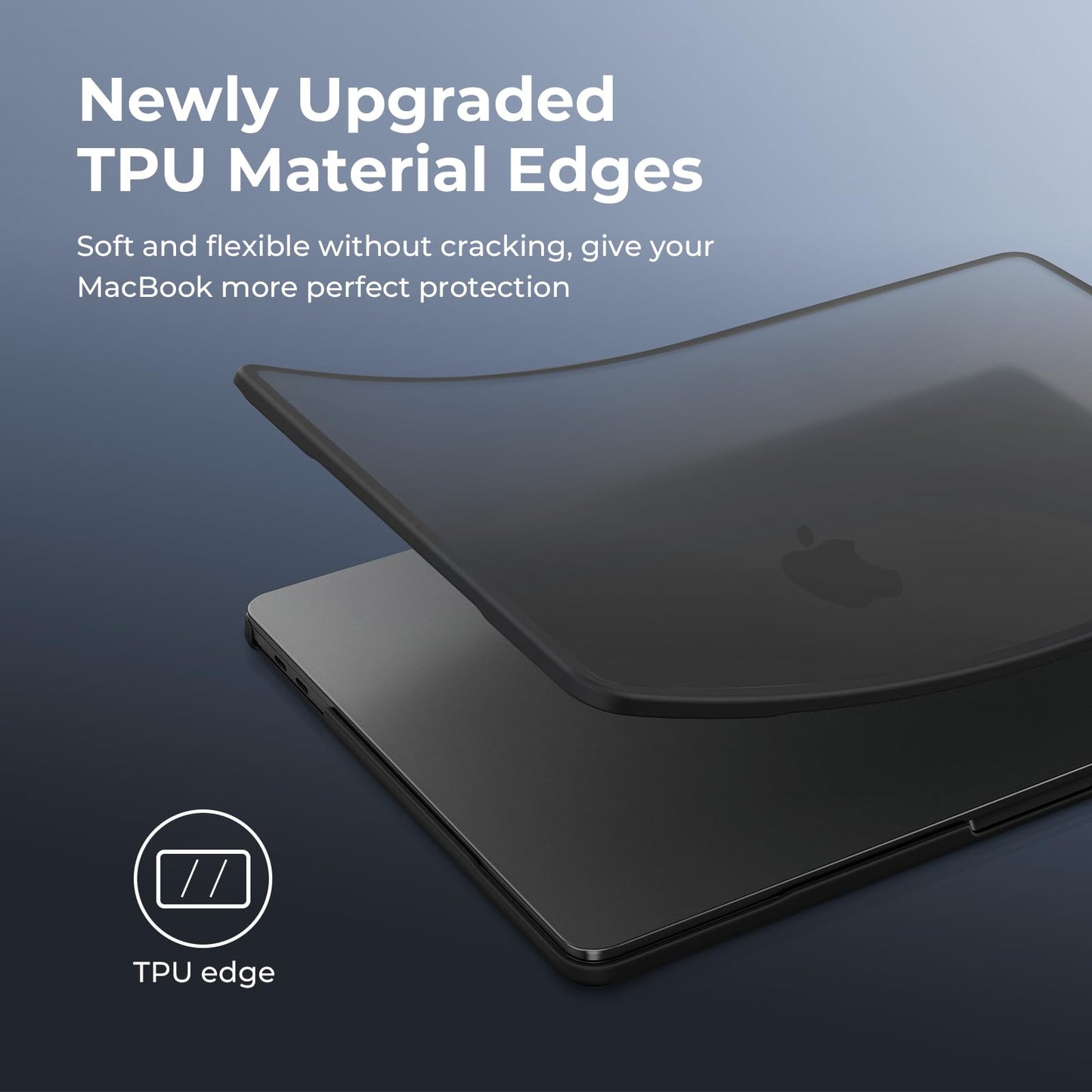 BlueSwan Case compatible for Macbook Pro 13 inch M2 M1 A2338 A2251 A2289 A2159 A1989 A1706 A1708, Released in 2022-2017, Anti-rupture TPU Frame + PC Matte Anti-fingerprint Cover - Frosted Black