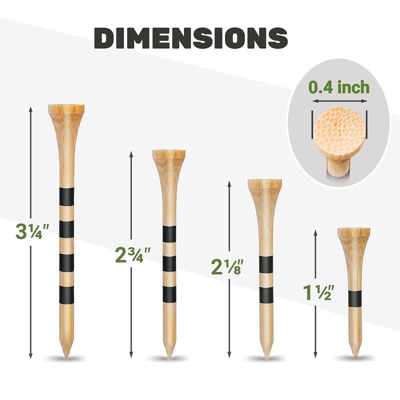 SAPLIZE Golf Tees Bamboo Tees, Pack of 150 (2-3/4"), Stable and Reliable Golf Tees