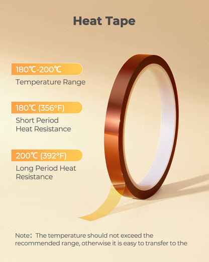 Hiipoo Sublimation Ink Refilled Bottles with Heat Tape Refill for ET2400 XP4105 XP4100 ET2720 ET2760 ET2750 ET4800 ET-2800 ET-2803 ET-2850 Inkjet Printers Heat Press Transfer on Mugs T-Shirts（BCMY）