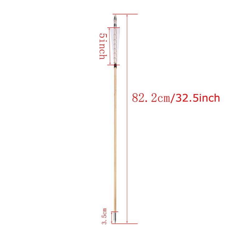 ZSHJGJR 32" Traditional Wooden Arrows Archery Hunting Arrows Wooden Arrow Shaft Arrows Practice Targeting with Turkey Feathers Fletching for Traditional Recurve Bow Longbow 6/12pcs (White, 12)