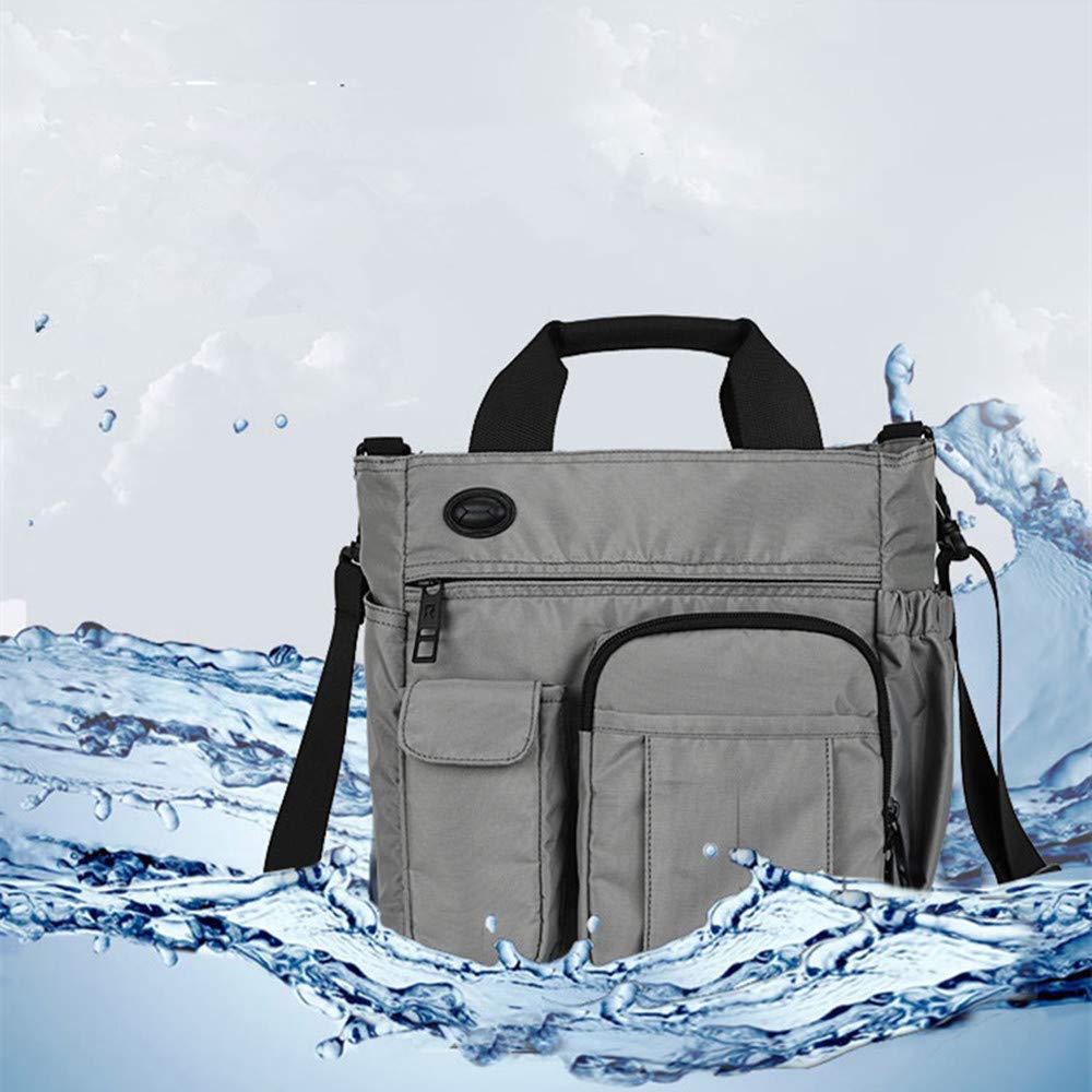 AlwaySky Nylon Crossbody Messenger Bag, Multifunctional Shoulder Bag, Laptop Bag for Men and Women Sport Travel Business (Black)