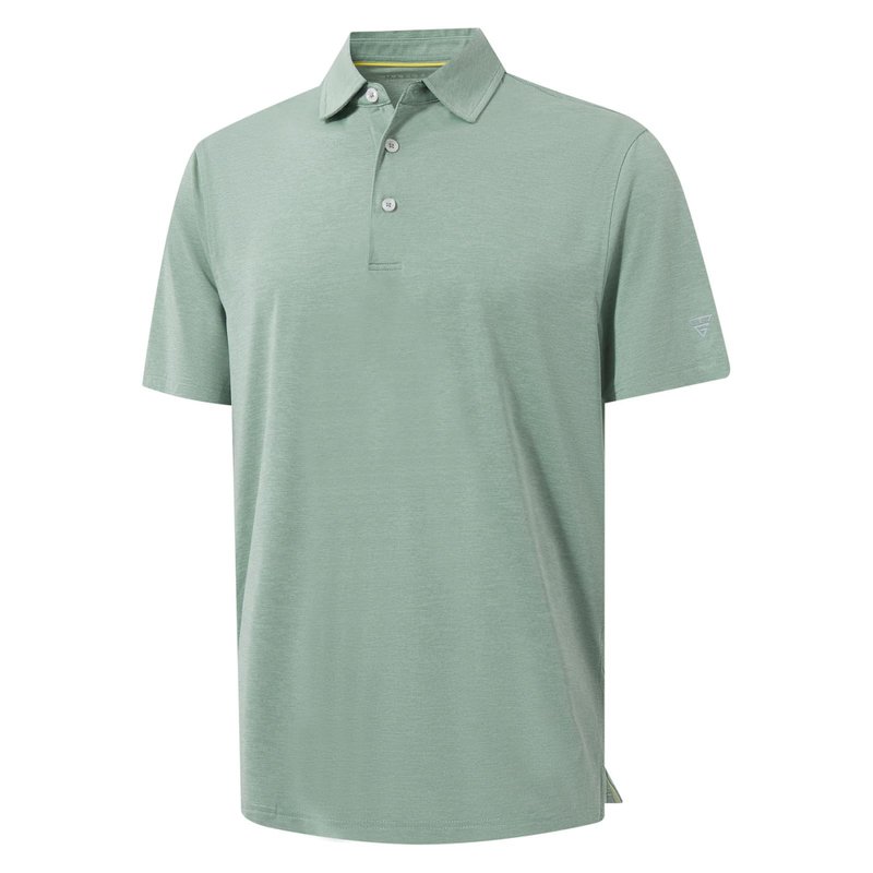 M MAELREG Mens Polo Shirt Comfortable Performance for Sports Casual UPF 30+ Sun Protection Mens Polo Shirts Short Sleeve Grey Green