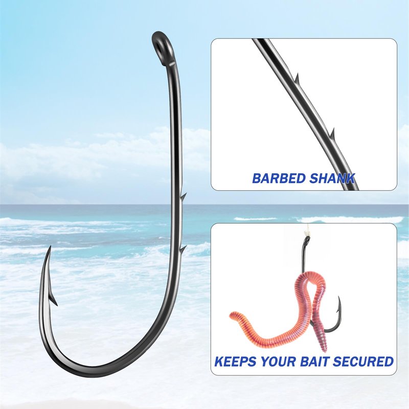 Dr.Fish 100 Pack Baitholder Hooks Freshwater Fishing Hooks, Down Eye, Offset, Walleye/Trout/Crappie/Panfish/Bluegill Saltwater Fishing #10