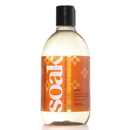 Soak Laundry Soap – No Rinse, Plant Derived Hand Wash Detergent - 375 ml / 12 fl. oz, 75+ Washes (Yuzu)