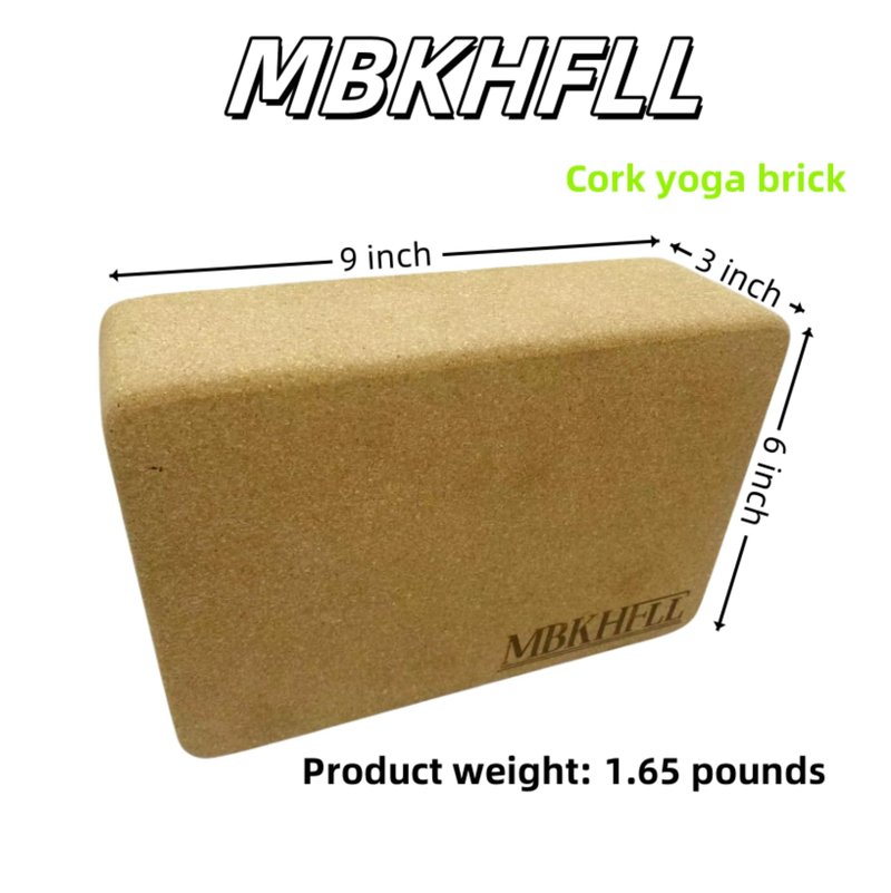 MBKHFLL Cork Yoga Blocks, Natural Cork, High Density with Non Slip Surface, Eco-Friendly Accessories for Women, Ideal for Yoga, Pilates, Stretching…