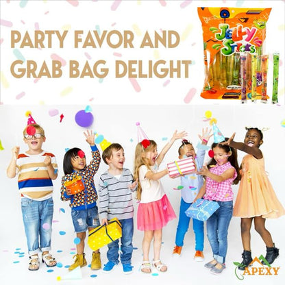 Apexy Jelly Straws, Fruit Jelly Filled Strips, Tiktok Candy Trend Items, Assorted Fruit Jelly Sticks, 15.23oz (432g)