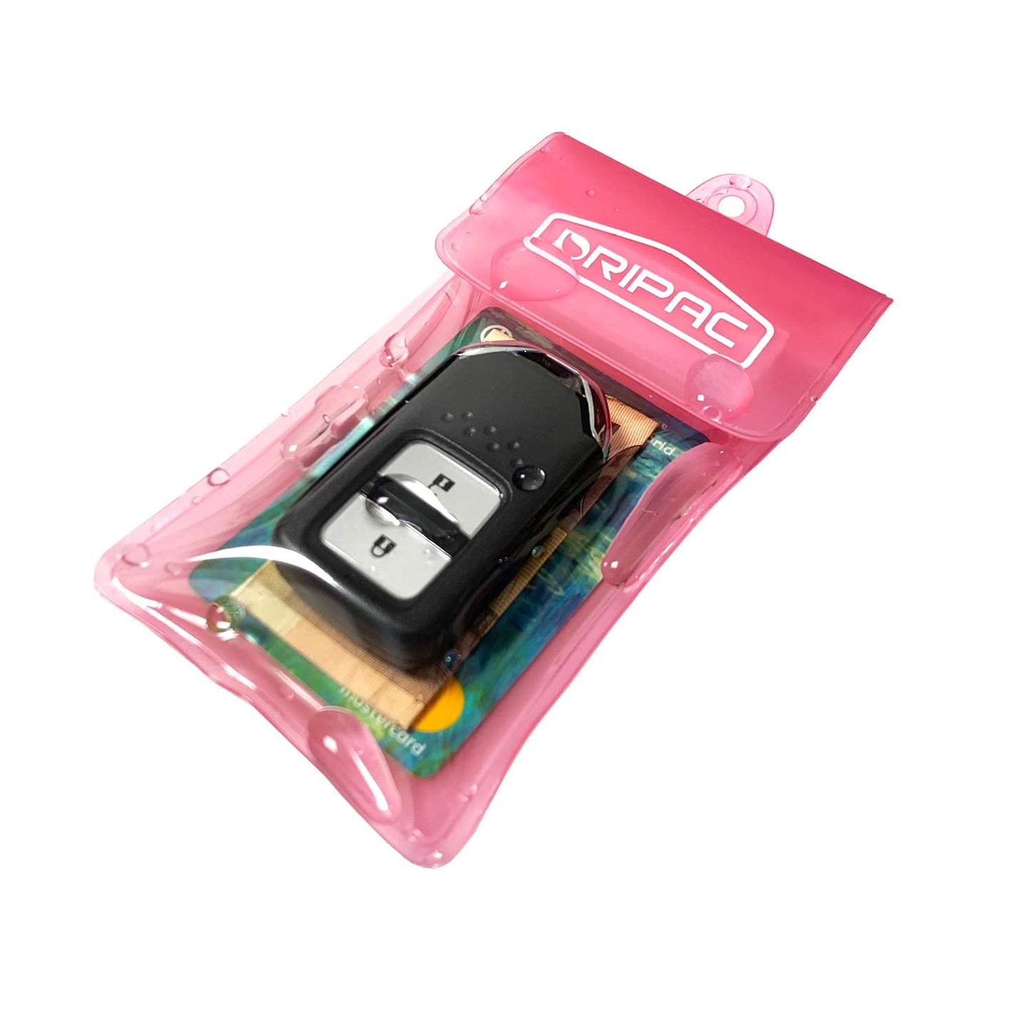 DRIPAC Waterproof Car Key FOB Case Waterproof Wallet Waterproof Holder Pouch For Key ID Badge Credit Card Money（Pink）