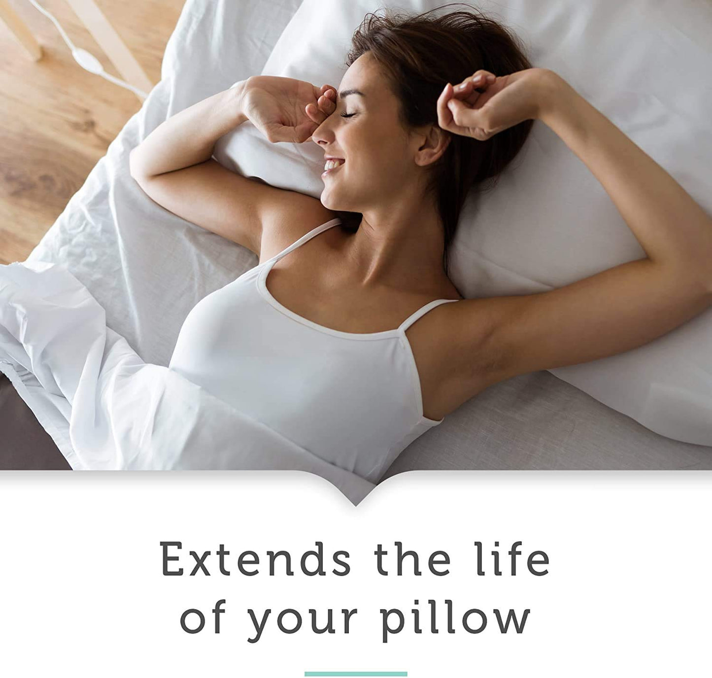 AllerEase Ultra Soft Advanced Allergy Protection Machine Washable Durable Zippered Travel Pillow Protector Size 14" x 20" Size Grey