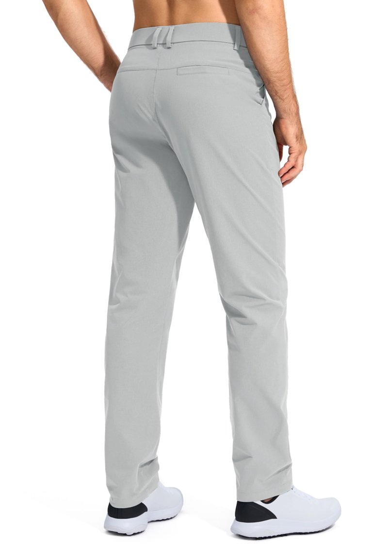 Pudolla Golf Pants for Men Stretch Dress Pants Mens Work Pants 34 Lightweight Quick Dry Casual Slacks Trousers with Pockets(Bright Gray 32Wx34L)