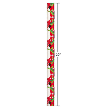 American Greetings Jumbo Reversible Christmas Wrapping Paper Roll, Red and White Holiday Gift Wrap (175 sq. ft., 1 Extra Large Roll-30 in. x 70 ft.) Plaid and Snowmen