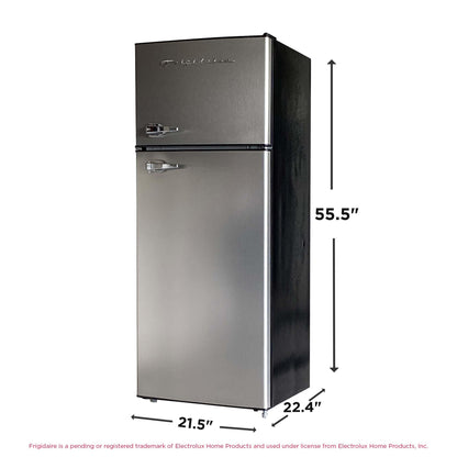 Frigidaire, 2 Door Apartment Size Refrigerator/Freezer Combo, 7.5 cu ft, Platinum Series, Stainless, 23" D x 21.5" W x 55.5" H