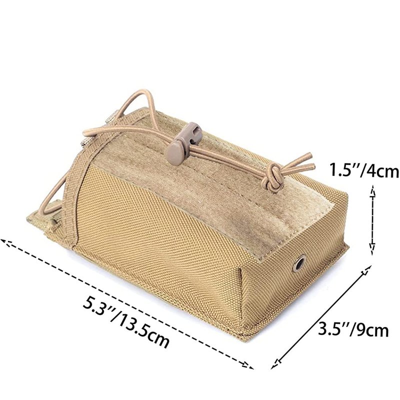 Molle Radio Pouch Case - Tactical Radio Holster Military Heavy Duty Radios Holder Bag for Two Ways Walkie Talkies Adjustable Storage with Tan Extra USA Flag Patch
