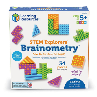 Learning Resources STEM Explorers Brainometry Age 5+, Critical Thinking & STEM Skills 3D Puzzle Game for Kids, 10 STEM Challenges, Ages 5+