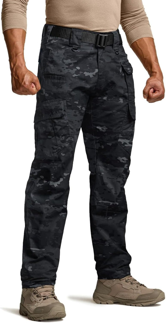 CQR Men's Tactical Pants - Water Resistant Ripstop Cargo Design | Lightweight EDC Hiking Gear