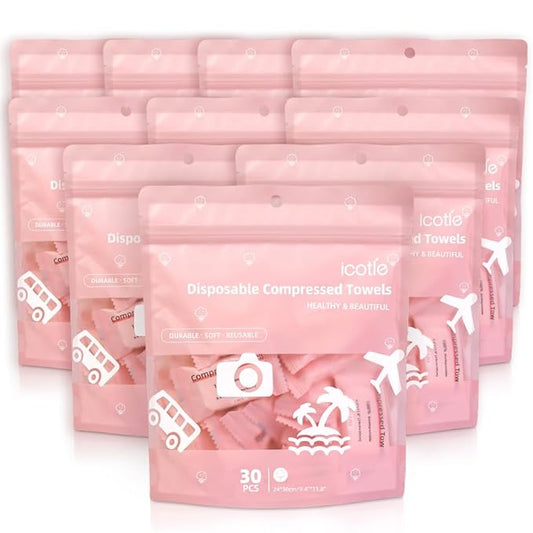 Compressed Towels 300 Count, Disposable Face Towels, Coin Tissues, Portable