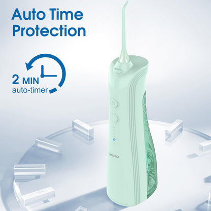 Leominor Water Dental Flosser - 5 Modes Cordless Portable Oral Irrigator, IPX7 Waterproof, Rechargeable Teeth Cleaner Upgrade Datchable Tank Professional Flossing Cleaning Pick for Home Travel (Black)