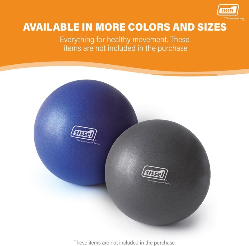 SISSEL Pilates Soft Ball - 8.5 in Gray | Phthalate-Free PVC for Deep Relaxation & Muscle Strengthening | 340 lbs Capacity
