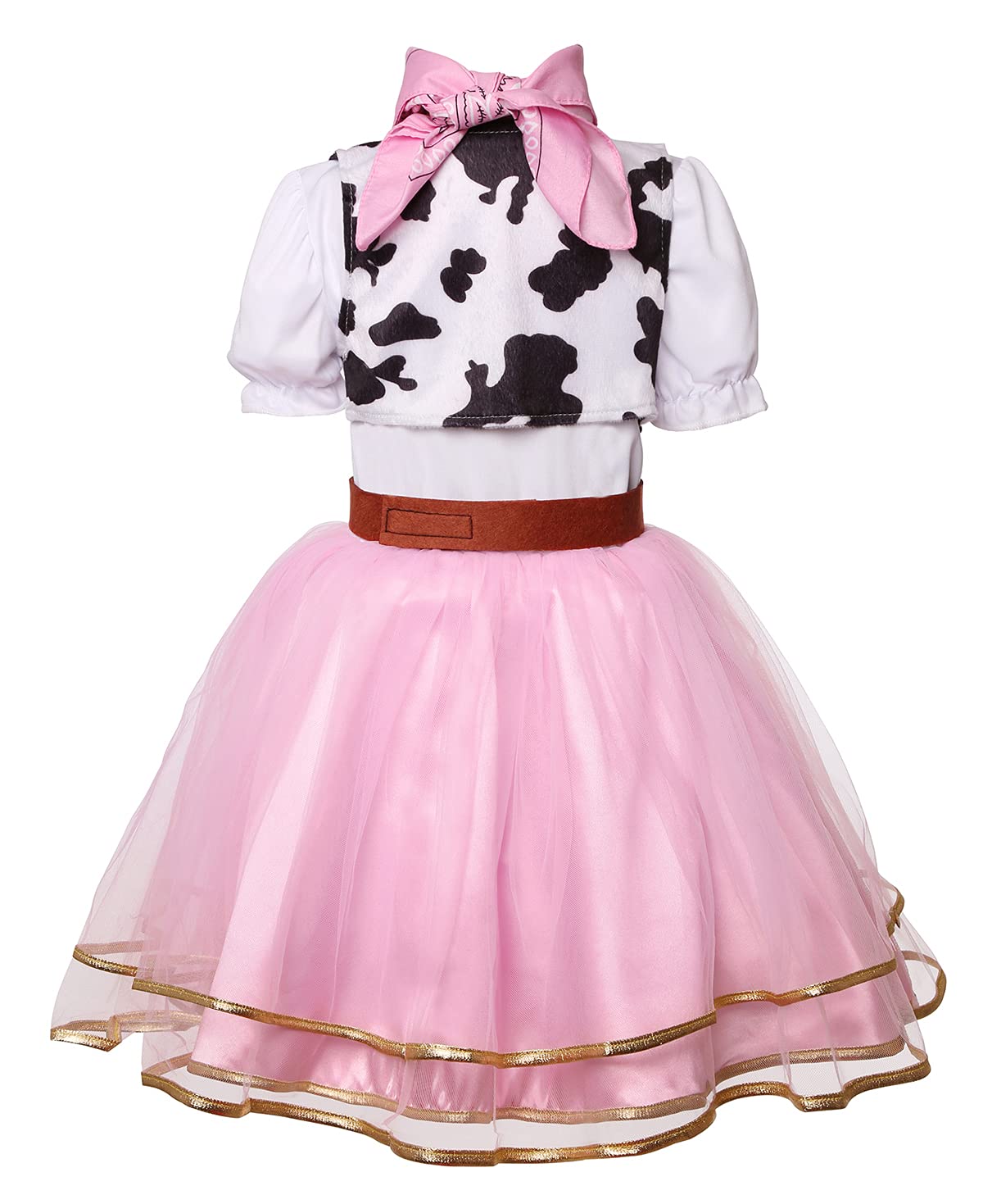 Gomukot Kids Cowgirl Costume for Girls Halloween Western Rodeo Dress Up (Pink, 3-4T)