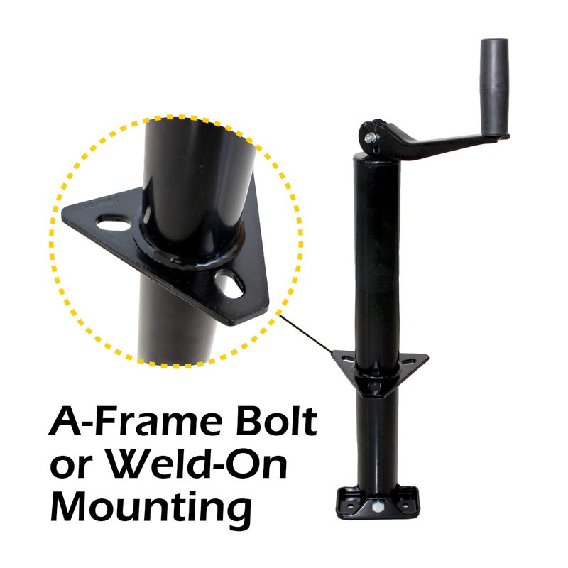 MaxxHaul 70159 14" Lift A-Frame Mount Trailer Jack with Top Wind - 2000 lbs. Capacity