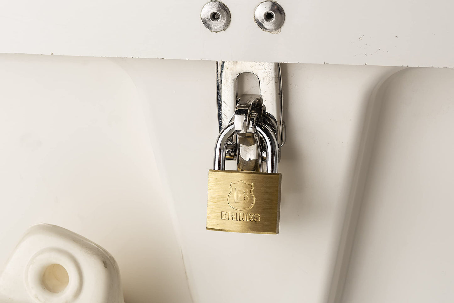 BRINKS - 40mm Solid Brass Keyed Padlock with 7/8” Shackle Clearance - Chrome Plated With Hardened Steel Shackle