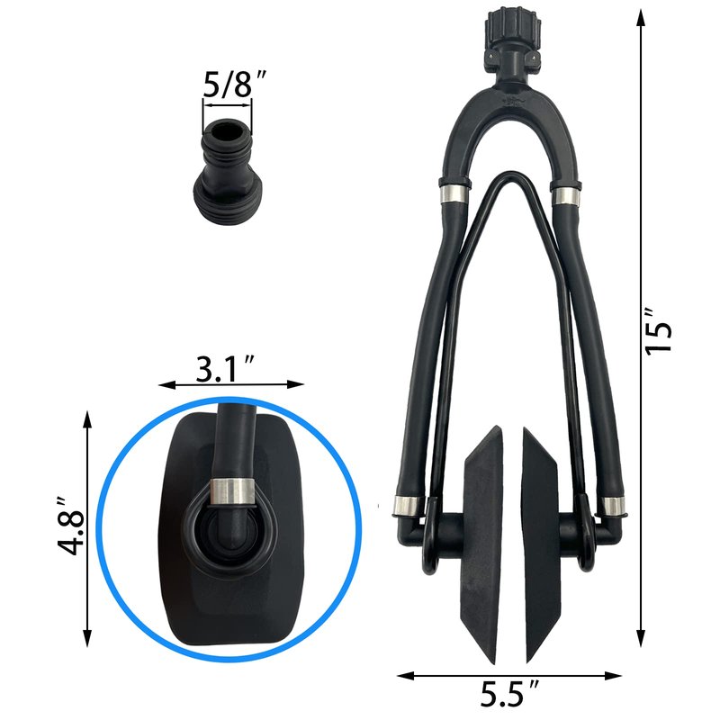 ISURE MARINE Universal Rectangular Dual Water Feed Outboard Motor Water Flusher Boat Ear Muff Engine Flusher for Marine Boat