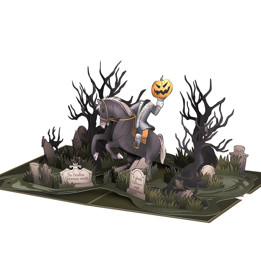 Lovepop Halloween Pop-Up Card for Her and Him - 3D Greeting Cards for Boys, Girls, Men, Women - Headless Horseman - 5" x 7" Card - Blank Notecard and Envelope Included
