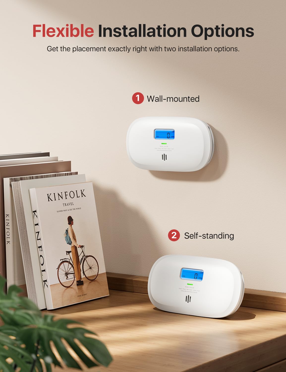 X-Sense Carbon Monoxide Detector, Replaceable Battery Powered CO Alarm with Digital Display, Portable Carbon Monoxide Alarm for Home with CO Peak Value Memory, XC0C-SR, 1-Pack