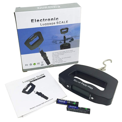 AFUNTA 50Kg 10g Luggage Weight Scale, LCD Luggage Scale Travel Digital, Fish Scale, Home Electronic Portable Hanging Weight Hook Travel Luggage Scale