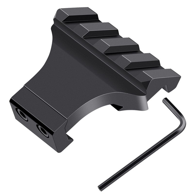 LONSEL 45° Picatinny Offset Rail Mount, 3 4 5 Slots 45 Degree Offset Picatinny Rail Mounts Aluminum Low Profile Adapter for Flashlight Laser Sight Optics (4 Slot - 1 Pack)