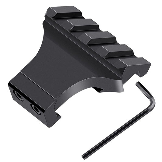 LONSEL 45° Picatinny Offset Rail Mount, 3 4 5 Slots 45 Degree Offset Picatinny Rail Mounts Aluminum Low Profile Adapter for Flashlight Laser Sight Optics (4 Slot - 1 Pack)