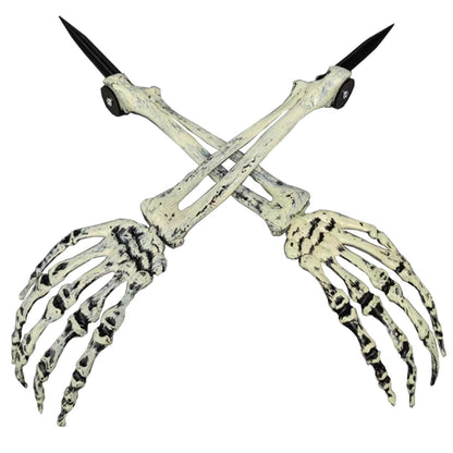 AOFOX Halloween Realistic Skeleton Stakes Zombie Ghost Arm Stake Severed Plastic Skeleton Hands Yard Signs for Lawn Stakes Garden Halloween Props Decoration (6 Pcs White&Black)
