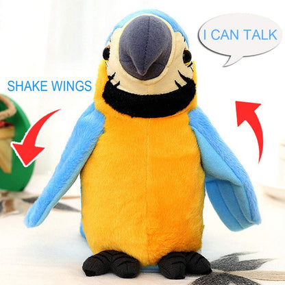 Kids Cutiest Talking Parrot Toy Mimicry Pet Speaking Plush Toy Repeat What You Say Waving Wings Electronic Record Bird Toy Stuffed Animal Interactive Sensory Educational Toy Birthday Xmas Gift