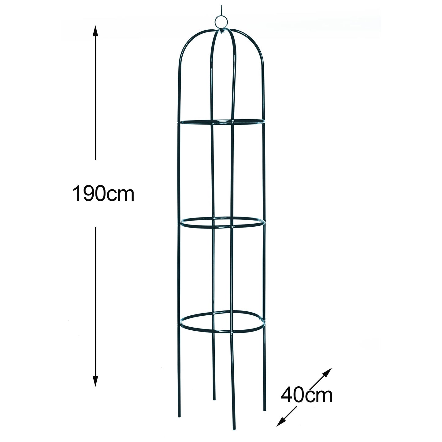 Ram® Large 2M Green Metal Garden Obelisk Heavy Duty Strong Tubular Plant Cage For Roses, Climbing Plants Support Structure Garden Decoration