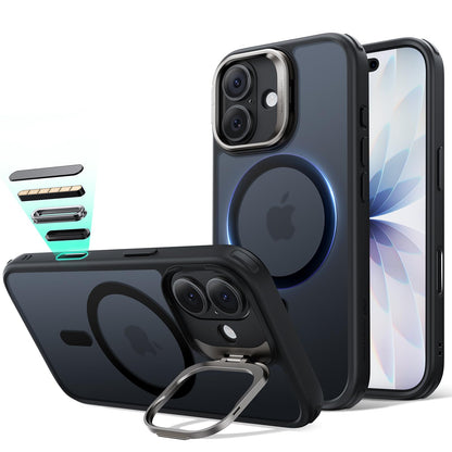 ESR Silicone Case for iPhone 17, Built-in Camera Stash Stand Compatible with MagSafe, Military-Grade Drop Protection Magnetic Phone Case for iPhone 17, Cloud Series, Rosy Pink