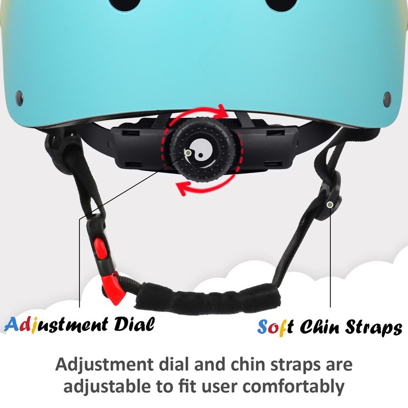 Kids Bike Helmet, Adjustable and Multi-Sport, from Toddler to Youth, 3 Sizes (Pink Yellow Blue)