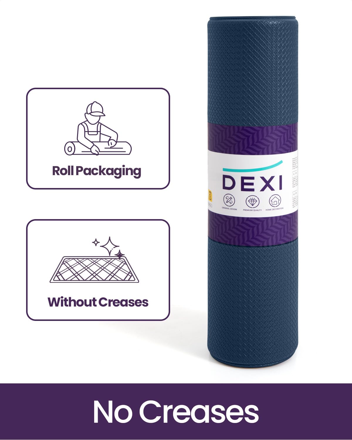 DEXI Kitchen Floor Mats Cushioned Anti Fatigue, 23x94, Large Long Standing Runner Rug Waterproof, Comfort Memory Foam Padded for Front Sink Laundry, Navy