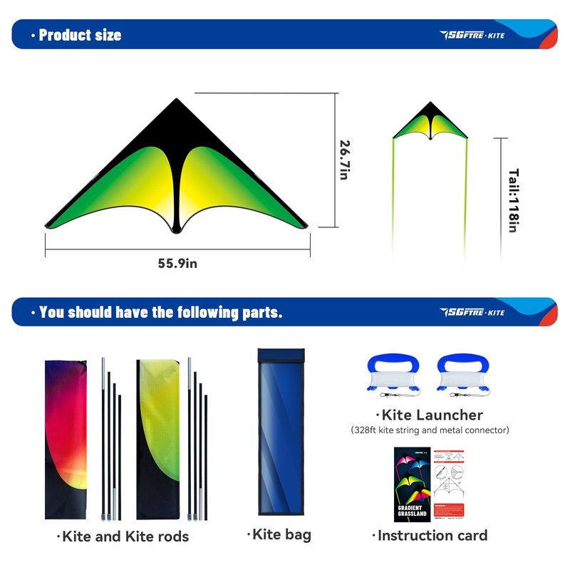 SGftre Delta Kite Two Set for Kids and Adults,Easy to Fly Outdoor Fun Kites, Perfect for Beaches and Parks,Ideal Kids Kite and Adult Kites for Family Fun