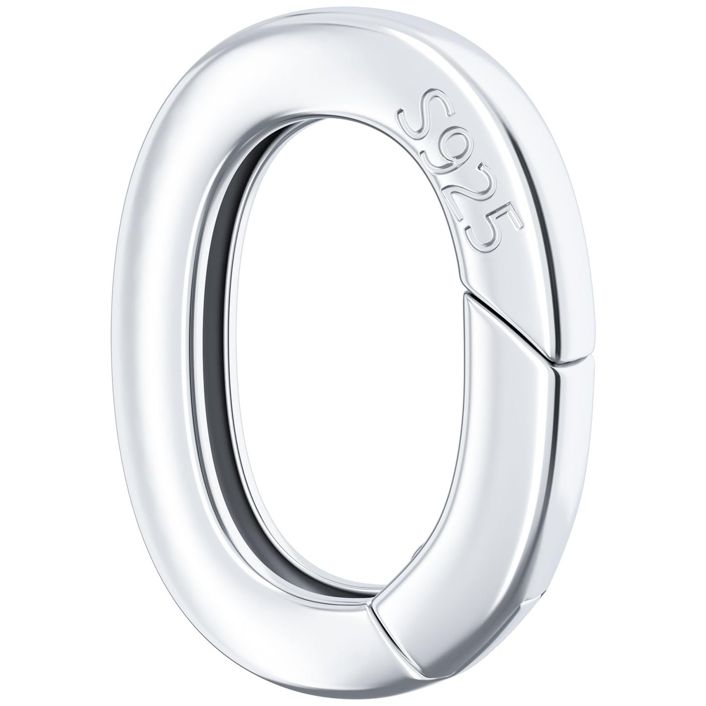 HINZIC 925 Sterling Silver Oval Necklace Shortener Clasp Hypoallergenic Tiny Carabiner Snap Clip Valentines Wedding Bracelet Ring Connector Lock for Women Jewelry Making