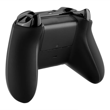 eXtremeRate Black Soft Touch Grip Back Panels, Comfortable Non-Slip Side Rails Handles, Game Improvement Replacement Parts for Xbox One X & S Controller (Model 1708) - Controller NOT Included