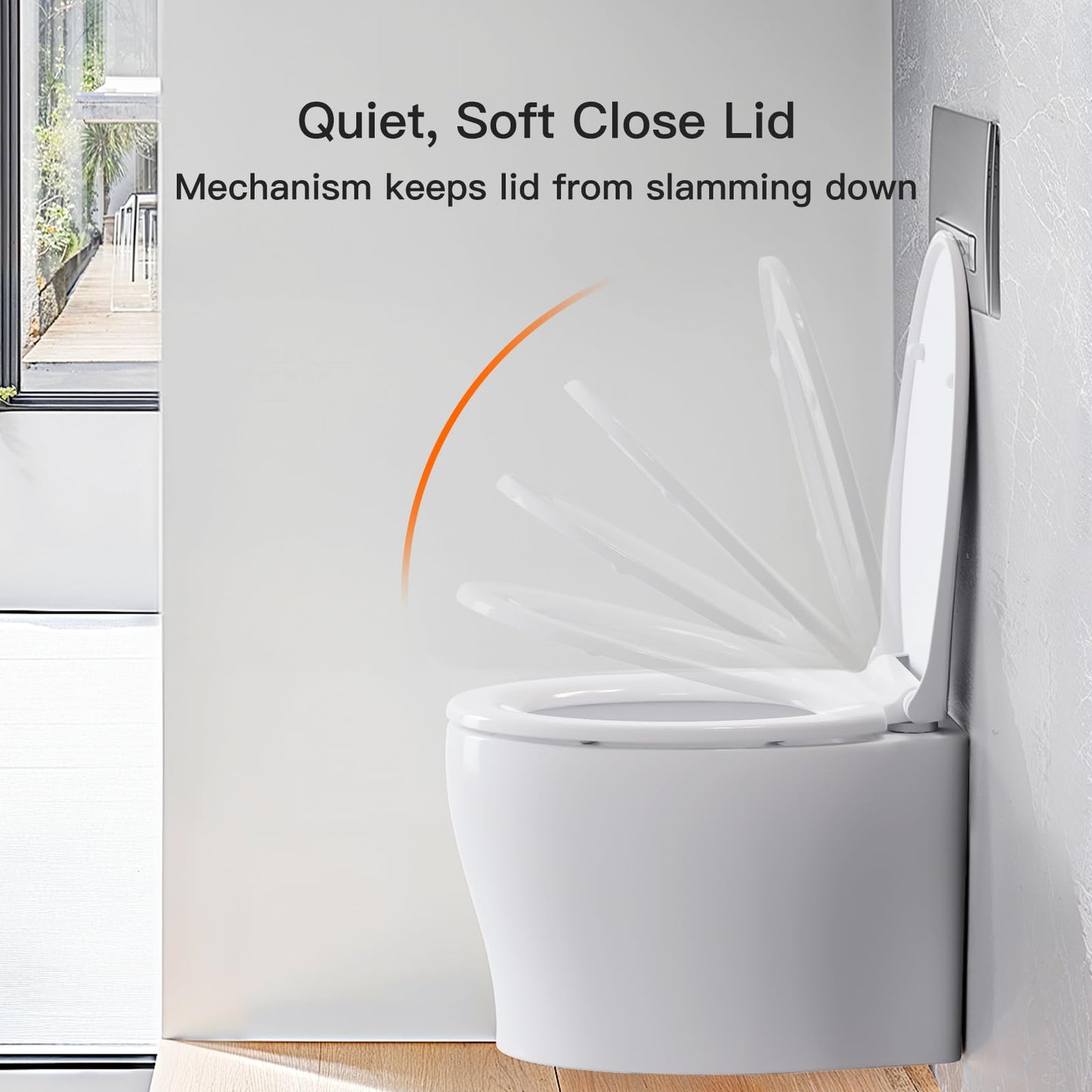 Pipishell Soft Close Toilet Seat, Toilet Seat with Quick Release for Easy Clean, Simple Top Fixing, Standard Toilet Seats White with Adjustable Hinges, O Shape