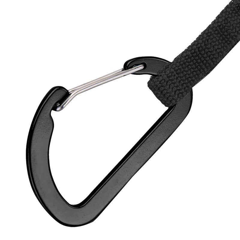 MOOCY Kayak Paddle Leash, 3-7 ft Stretchable Strap Lanyard for SUP, Canoeing, Fishing Accessories - Secure Bungee Rod Holder Tether(Black, 2 Pack)