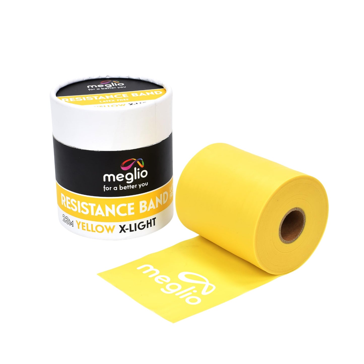 Meglio Resistance Bands Roll - Latex Free Exercise Bands for Building Strength, Pilates Band for Fitness, Flexibility, Physiotherapy, Stretching & Yoga Bands | (23 Meter)