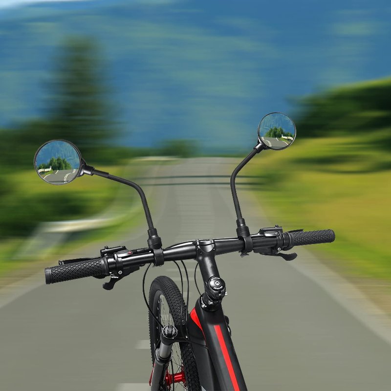 2pcs Bike Mirror, Adjustable Handlebar Rear View Mirrors For Mountain Road Bike Bicycle Electric Motorcycle Black